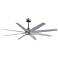 Ariella 64"W 8 Blade Brushed Nickel Ceiling Fan w/ Barn Wood Tone Blad