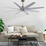 2_Ariella 64"W 8 Blade Brushed Nickel Ceiling Fan w/ Barn Wood Tone Blad more views