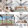 Ariella 64"W 8 Blade Brushed Nickel Ceiling Fan w/ Barn Wood Tone Blad