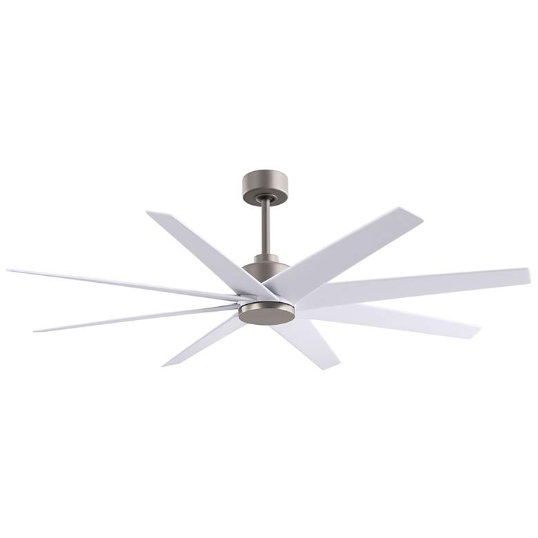 Image 1 Ariella 64"W 8 Blade Brushed Nickel Ceiling Fan w/ Matte White Blades