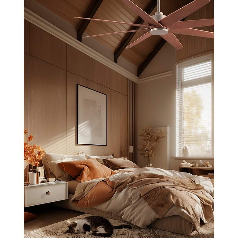 Image 3 Ariella 64"W 8 Blade Brushed Nickel Ceiling Fan w/ Walnut Tone Blades more views