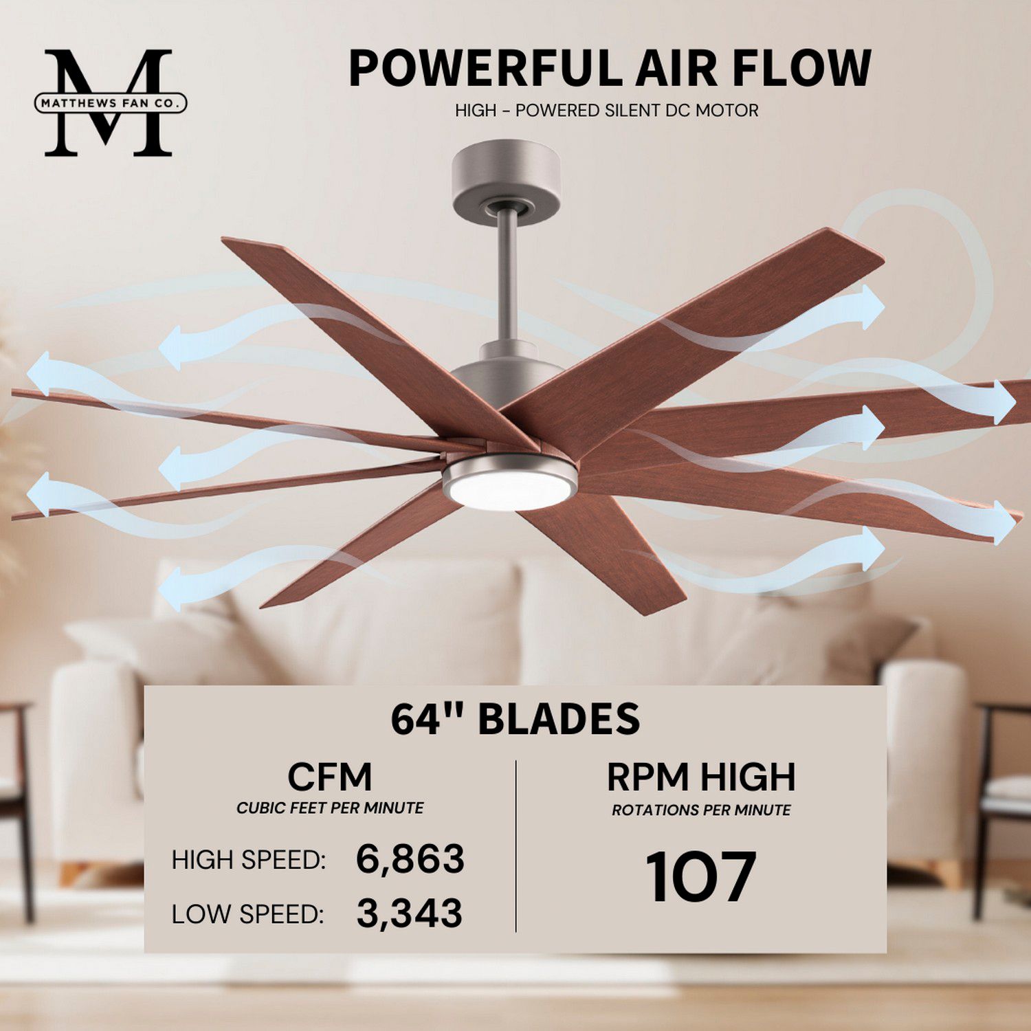 Image 6 Ariella 64"W 8 Blade Brushed Nickel LED Ceiling Fan w/ Walnut Tone Bla more views