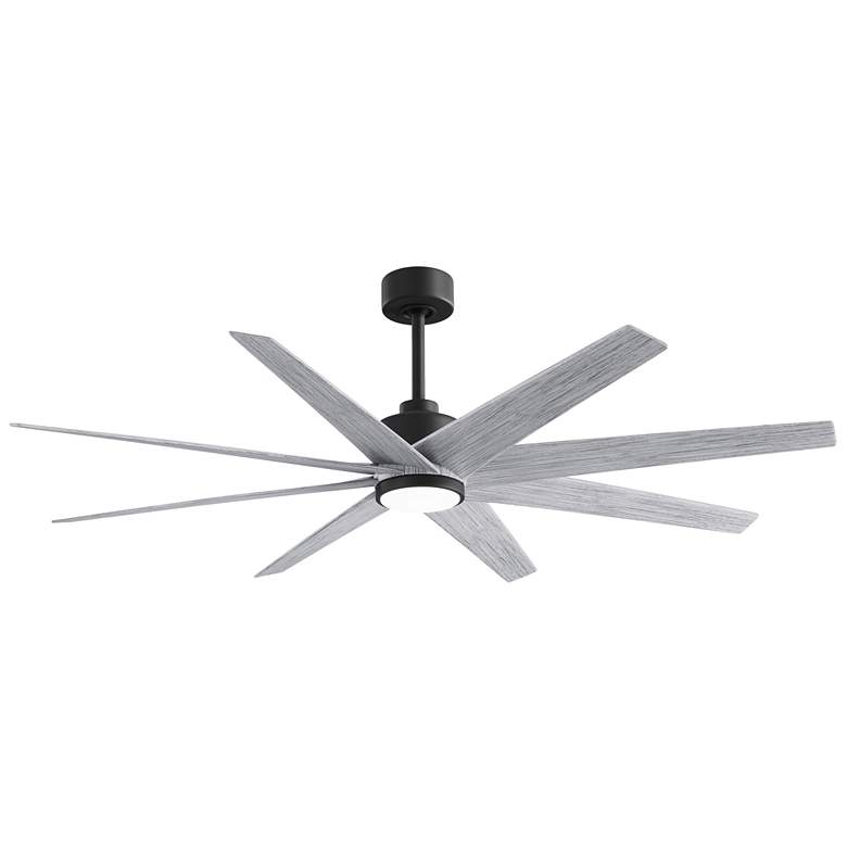 Image 1 Ariella 64"W 8 Blade Matte Black LED Ceiling Fan w/ Barn Wood Tone Bla