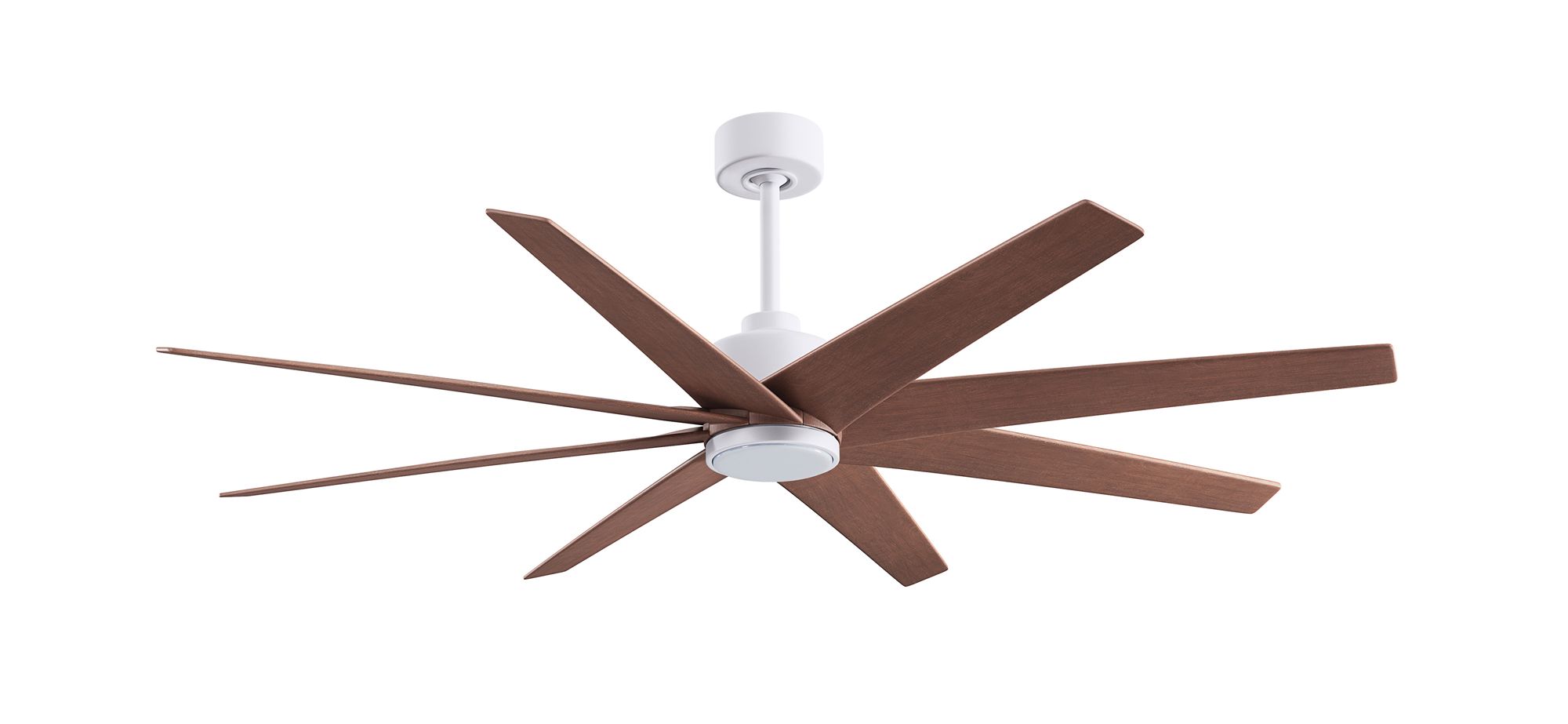 Image 2 Ariella 64"W 8 Blade Matte White LED Ceiling Fan w/ Walnut Tone Blades more views