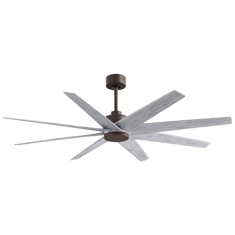 Image 1 Ariella 64"W 8 Blade Textured Bronze Ceiling Fan w/ Barn Wood Tone Bla