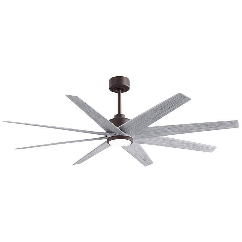 Image 1 Ariella 64"W 8 Blade Textured Bronze LED Ceiling Fan w/ Barn Wood Blad