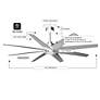 4_Ariella 64"W 8 Blade Textured Bronze LED Ceiling Fan w/ Barn Wood Blad more views