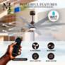5_Ariella 64"W 8 Blade Textured Bronze LED Ceiling Fan w/ Barn Wood Blad more views