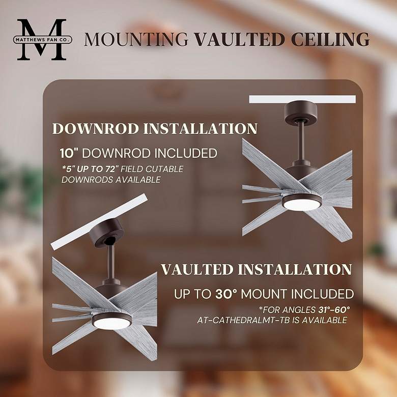 Image 7 Ariella 64"W 8 Blade Textured Bronze LED Ceiling Fan w/ Barn Wood Blad more views