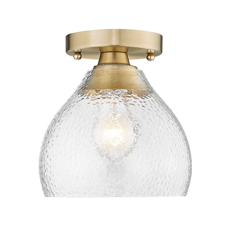 Image 3 Ariella 7 3/8" Wide Semi-Flush in BCB with Hammered Clear Glass more views