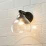 1_Ariella 7 3/8" Wide Wall Sconce in Matte Black with Hammered Clear Gla