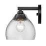 4_Ariella 7 3/8" Wide Wall Sconce in Matte Black with Hammered Clear Gla more views