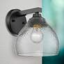 5_Ariella 7 3/8" Wide Wall Sconce in Matte Black with Hammered Clear Gla more views