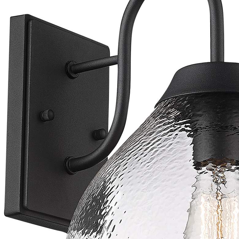 Image 4 Ariella Natural Black Outdoor Wall Light with Hammered Clear Glass more views