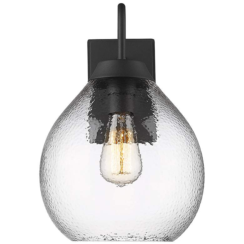 Image 5 Ariella Natural Black Outdoor Wall Light with Hammered Clear Glass more views
