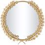 Ariella Polished Gold 3D Floral Metal 22" Round Wall Mirror