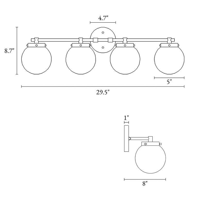 Image 5 Ariene 29 1/2" Wide Plating Brass 4-Light Vanity Bath Light more views