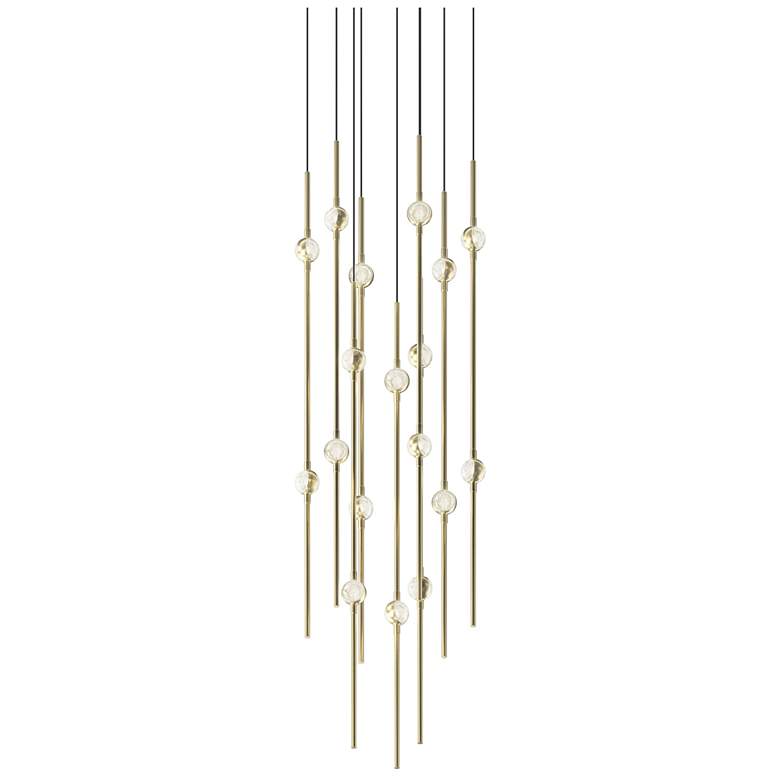 Image 1 Aries 11.5"W Round Brass 2700K Short Clear Shade LED Pendant