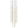 2_Aries 11.5"W Round Brass 3000K Short White Shade LED Pendant