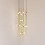 1_Aries 11.5"W Round Brass 3000K Short White Shade LED Pendant