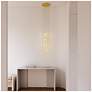 3_Aries 11.5"W Round Brass 3000K Short White Shade LED Pendant more views