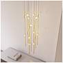 4_Aries 11.5"W Round Brass 3000K Short White Shade LED Pendant more views
