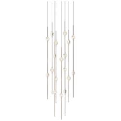 Aries 11.5"W Round Nickel 2700K Long Clear Shade LED Pendant