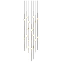 Aries 11.5"W Round Nickel 3000K Short White Shade LED Pendant