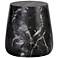 Aries 15" Wide Black Faux Marble Side Table