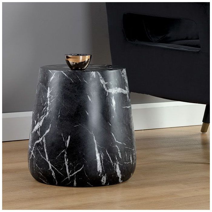 black faux marble end table