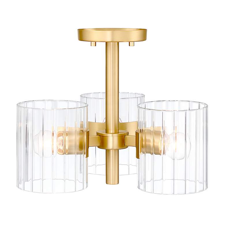 Image 6 Aries 15" Wide Brushed Gold 3-Light Ceiling Light more views