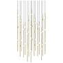 Aries 21.5"W Square Brass 3000K Long White Shade LED Pendant