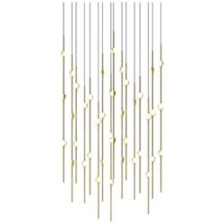Aries 21.5"W Square Brass 3000K Long White Shade LED Pendant