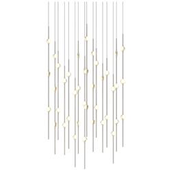 Aries 21.5"W Square Nickel 2700K Long White Shade LED Pendant