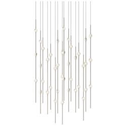 Aries 21.5"W Square Nickel 2700K Short Clear Shade LED Pendant