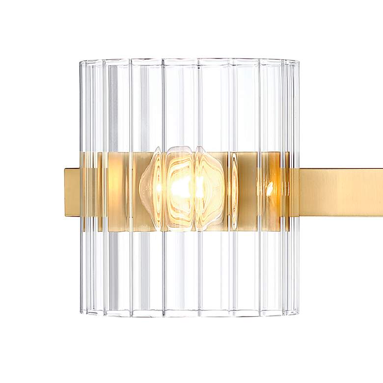 Image 3 Aries 24.25 in. 3-Light Brushed Gold Transitional Vanity Light with Shade more views