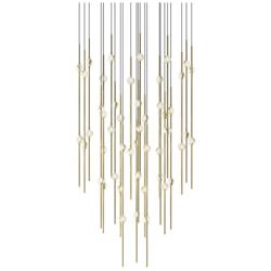 Aries 24.75"W Round Brass 2700K Short Clear Shade LED Pendant