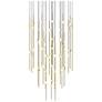 Aries 24.75"W Round Brass 3000K Long White Shade LED Pendant