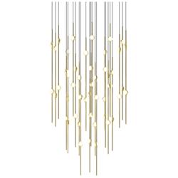 Aries 24.75"W Round Brass 3000K Short White Shade LED Pendant