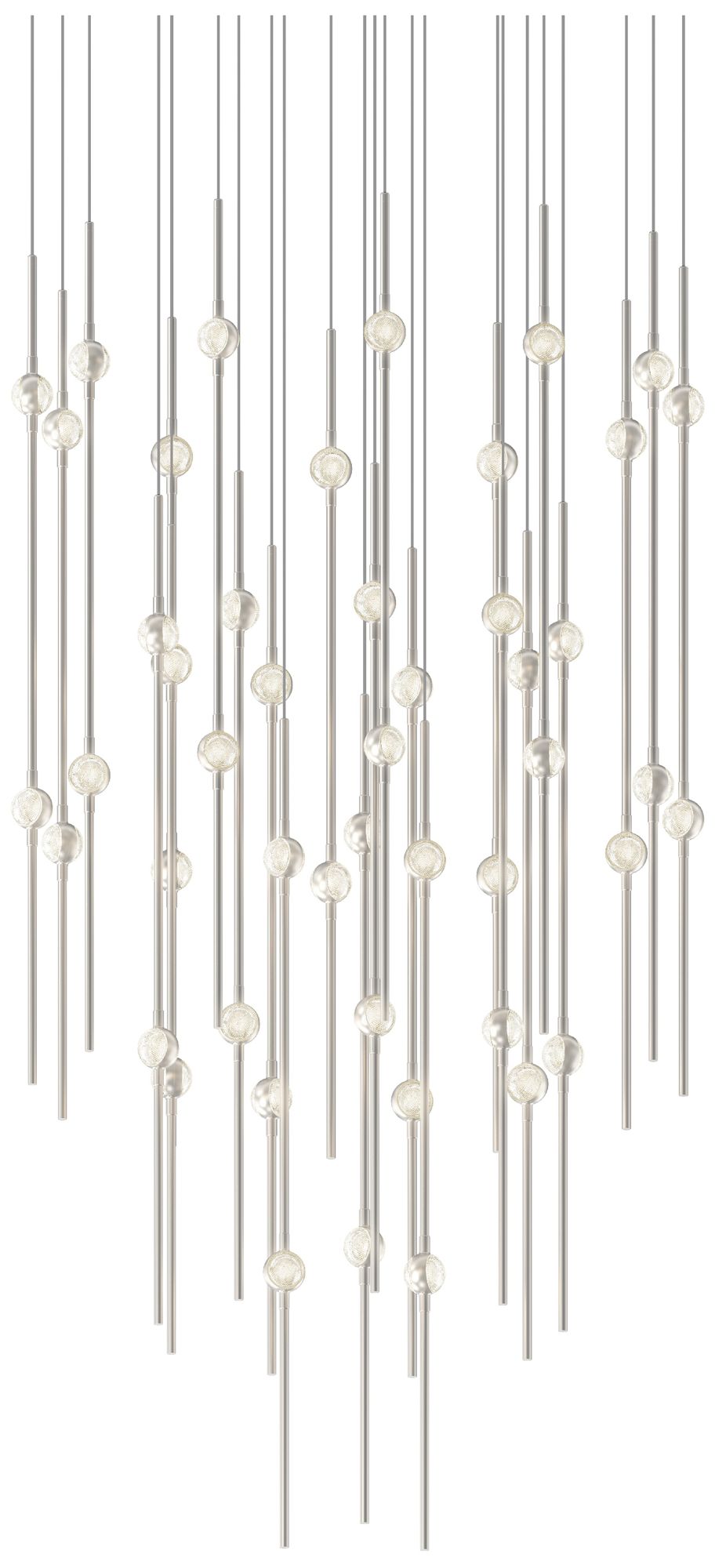 Aries 24.75"W Round Nickel 3000K Long Clear Shade LED Pendant