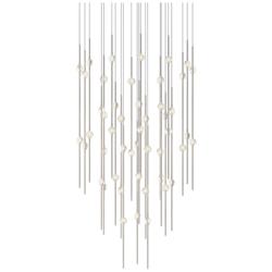 Aries 24.75"W Round Nickel 3000K Long Clear Shade LED Pendant