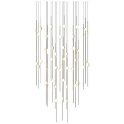 Aries 24.75"W Round Nickel 3000K Long White Shade LED Pendant