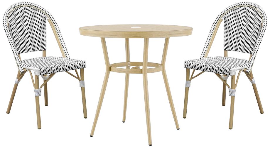 White wicker best sale bistro table