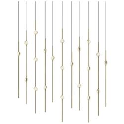 Aries 35.5"W Rectangle Brass 2700K Long Clear Shade LED Pendant