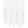 Aries 35.5"W Rectangle Brass 2700K Short White Shade LED Pendant