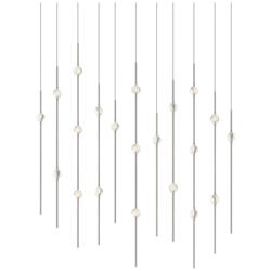 Aries 35.5"W Rectangle Nickel 2700K Long Clear Shade LED Pendant