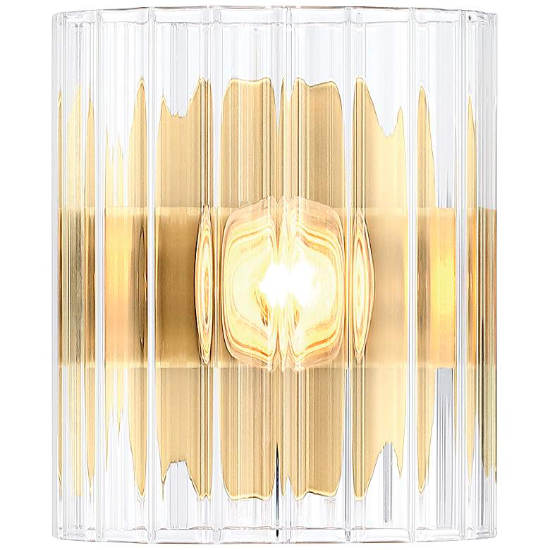 Image 2 Aries 6 in. 1-Light Brushed Gold Transitional Wall Sconce Light