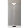 3_Aries Matte Black Torchiere Floor Lamp more views