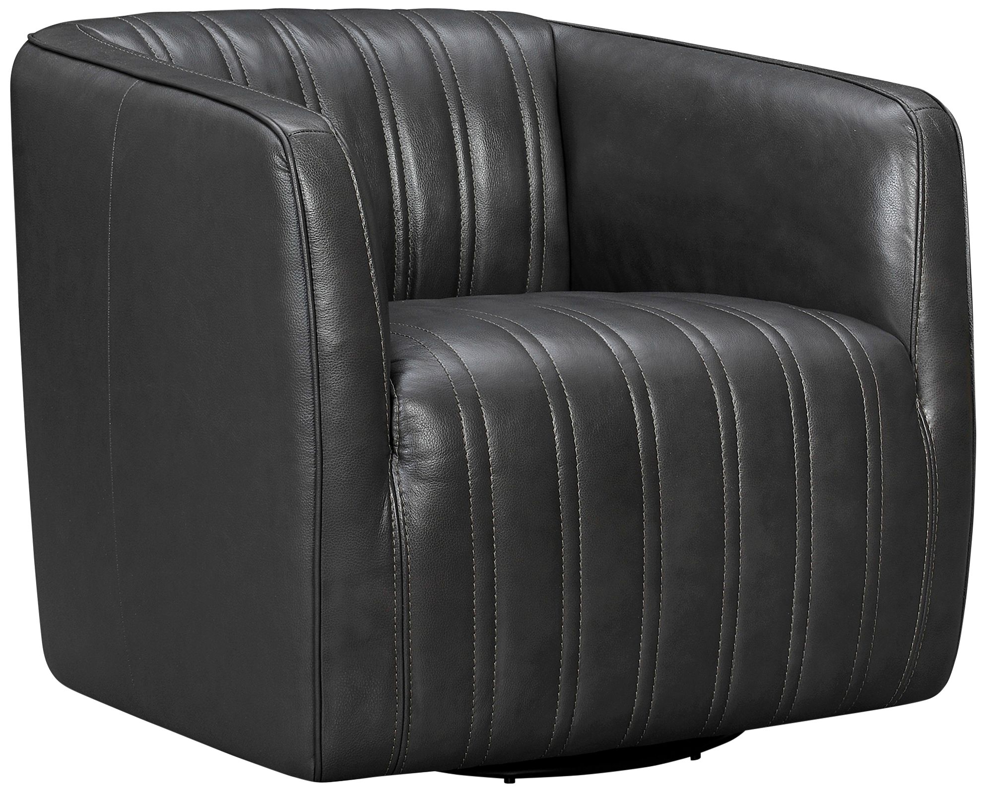 Tufted leather barrel chair hot sale