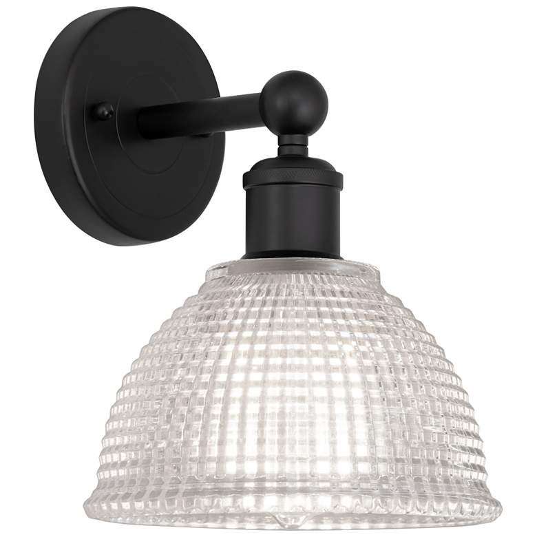 Image 1 Arietta 10" High Matte Black Sconce w/ Clear Shade